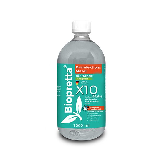 Biopretta X10 Handdesinfektionsmittel auf Alkoholbasis...